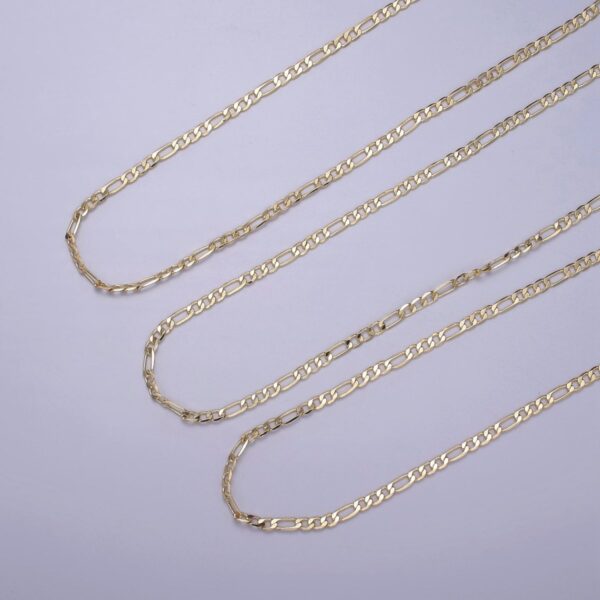 14K Gold Filled Figaro Necklace • Minimalist Necklace Chain • Unisex Figaro Chain • Figaro 16" 18" 20" Chains Ready to Wear | WA-666 WA-676 WA-677 Clearance Pricing