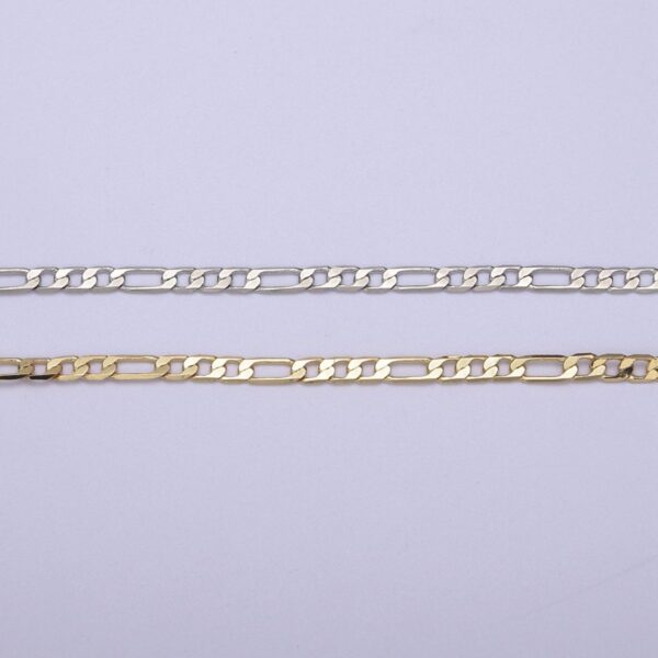 24K Gold Filled Figaro Chain, Dainty 2.5mm Flat Figaro Unfinished Chain For Jewelry Making | ROLL-674, ROLL-675