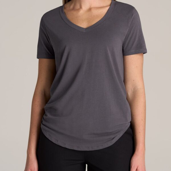 Women's Tall Scoop V-Neck Tee in Charcoal