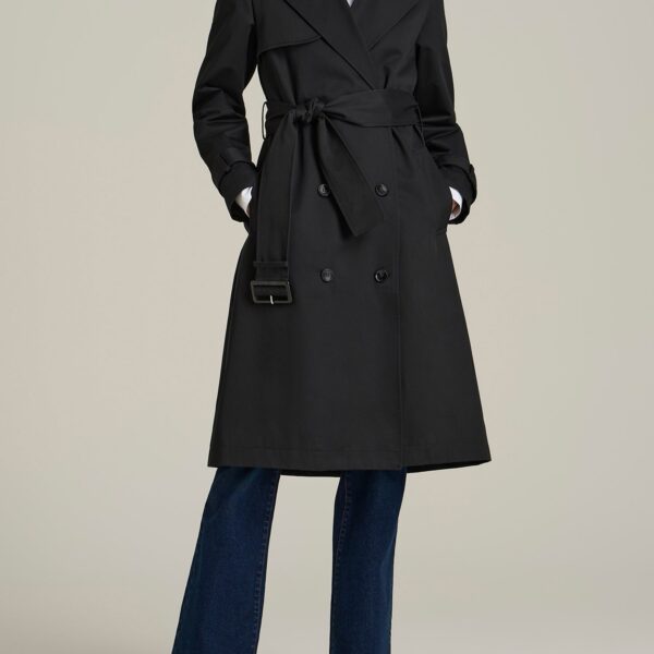 Trench Coat for Tall Women in Black