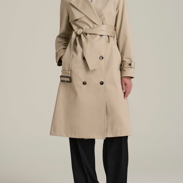 Trench Coat for Tall Women in Light Khaki