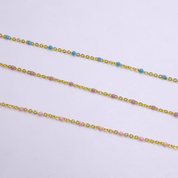 Dainty 16k Gold Filled Satellite Enamel Chain By the Yard Wholesale Unfinished Chain by Yard for Bracelet Necklace Minimalist Jewelry | ROLL-1391 ROLL-1392 ROLL-1393 ROLL-1408