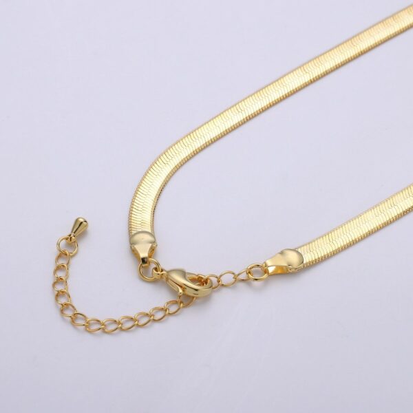 Vermeil Herringbone Chain Gold Plated over Sterling Silver Bold Necklace 3, 4, 5mm wide Herringbone Chain for Layering Necklace 16, 18, 20 Inch | CN-766 - CN-781, 930, 931, 932, 949, 950, 970  Clearance Pricing