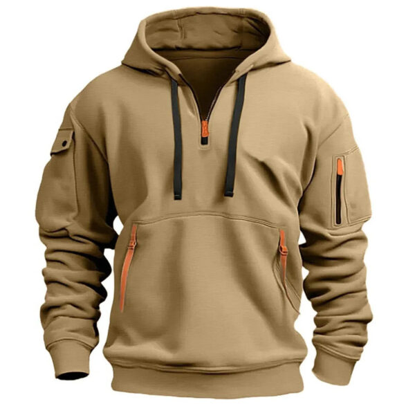 Fleece Hooded Sweatshirt – Multi Pocket Zipper Hoodie For Men & Women Casual
