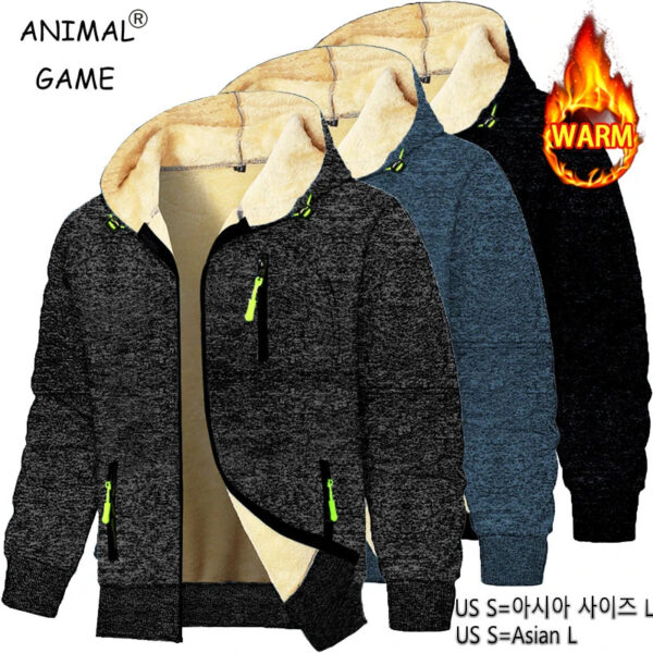 Heavyweight Fleece Hoodie – Men's Casual Zip-Up Sherpa Lined Sweatshirt