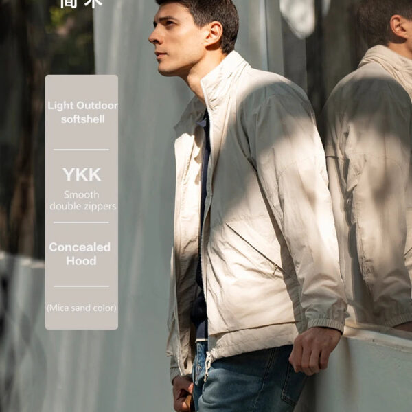 Men Lightweight Hooded Jacket – Oversize Casual Zipper Closure Coat Outdoor