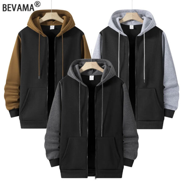 Men's Zipper Hoodies - Casual Hooded Jacket With Multi Pockets | Lightweight Polyester