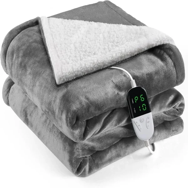 Heated Blanket-Electric Blanket,Soft Heated Throw Blanket with 6 Heating Levels & 4 Hours auto-Off,Over-Heat Protection