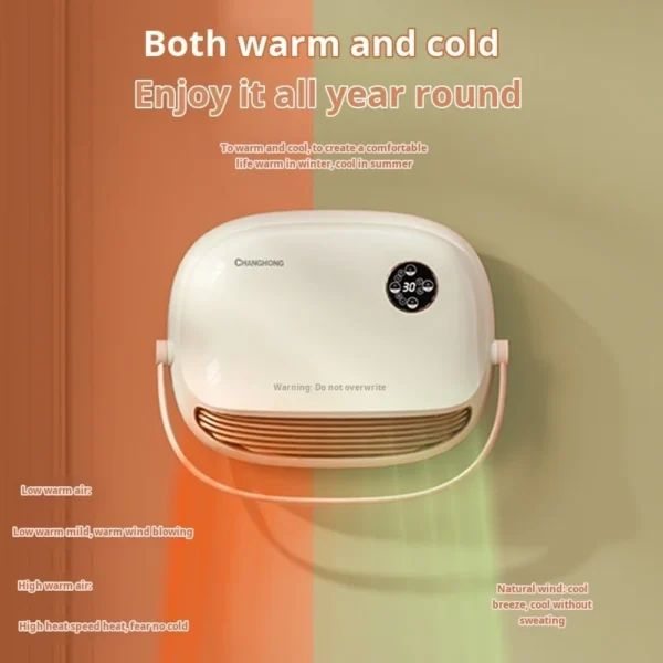 Mini Heater for Home Small Bathroom Heating Fans Wall Mounted PTC Ceramic Electric Heater with Remote Control Household