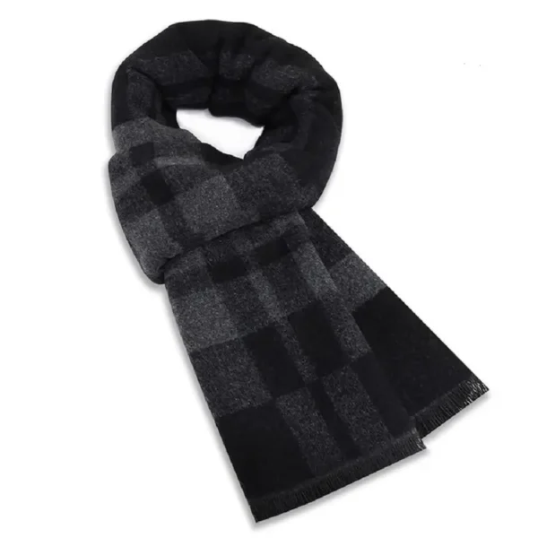 Plaid Scarf Man Black Winter Warm Wool Scarf For Men Cashmere Scarves Casual Male Long Pashmina Outdoor Shawls Man Muffler Gift