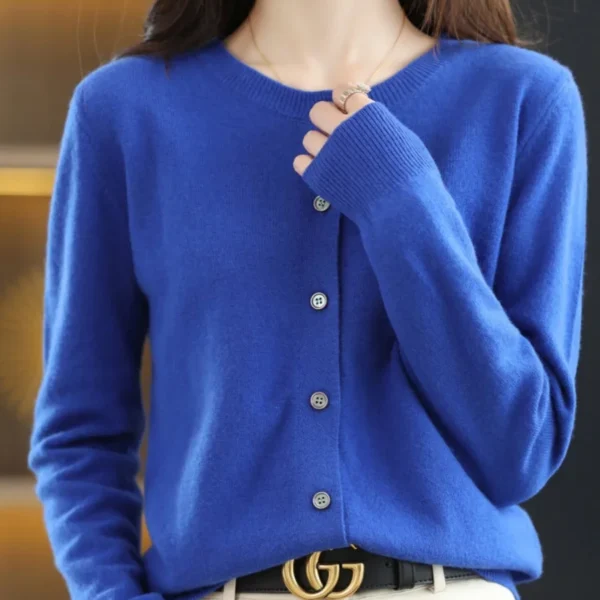 Women Sweater 2025 Autumn Winter Cardigans O-neck Single Breasted Short Slim Lady Knitwear Tops Solid Korean Femme Cardigans