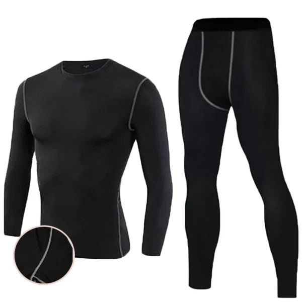 Men's Long-sleeved Thermal Underwear Man Compression Sportswear Suit GYM Tight Sports Quick-drying Sets Workout Jogging Clothing