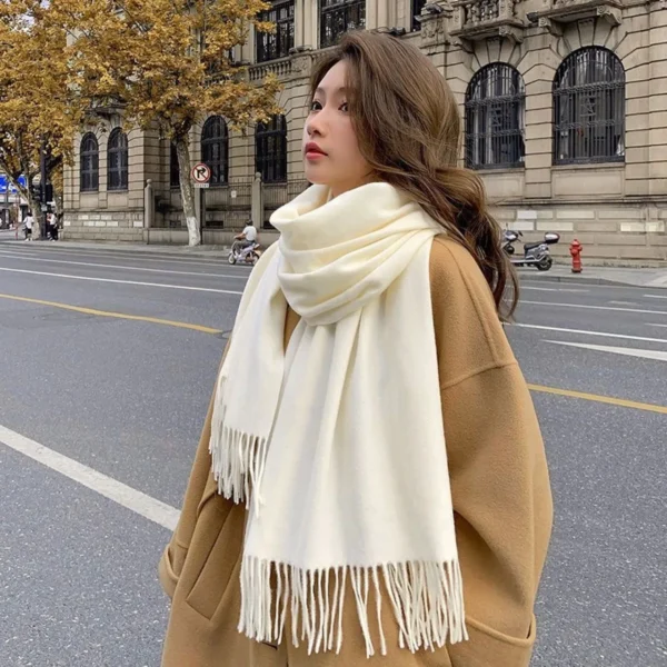 New Women's Winter Scarves Cashmere Scarf Woman Black Ladies Winter Wool Scarf Warm Autumn XWJ07